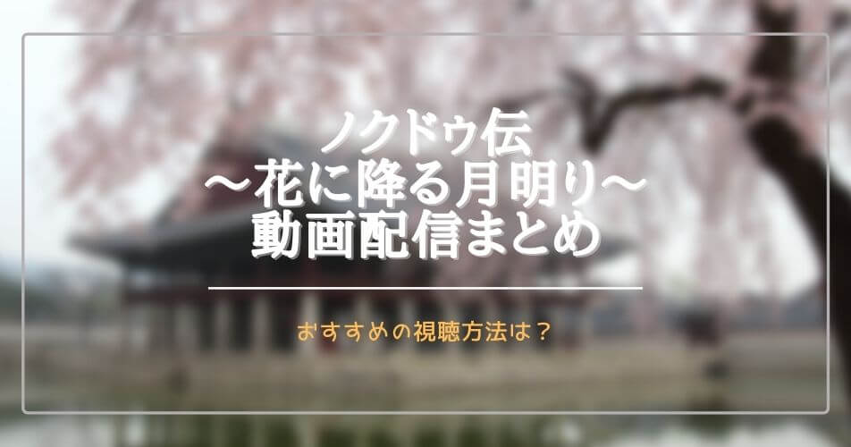 韓国ドラマ:ノクドゥ伝を無料視聴できる動画配信サブスクは？字幕・吹き替えは？